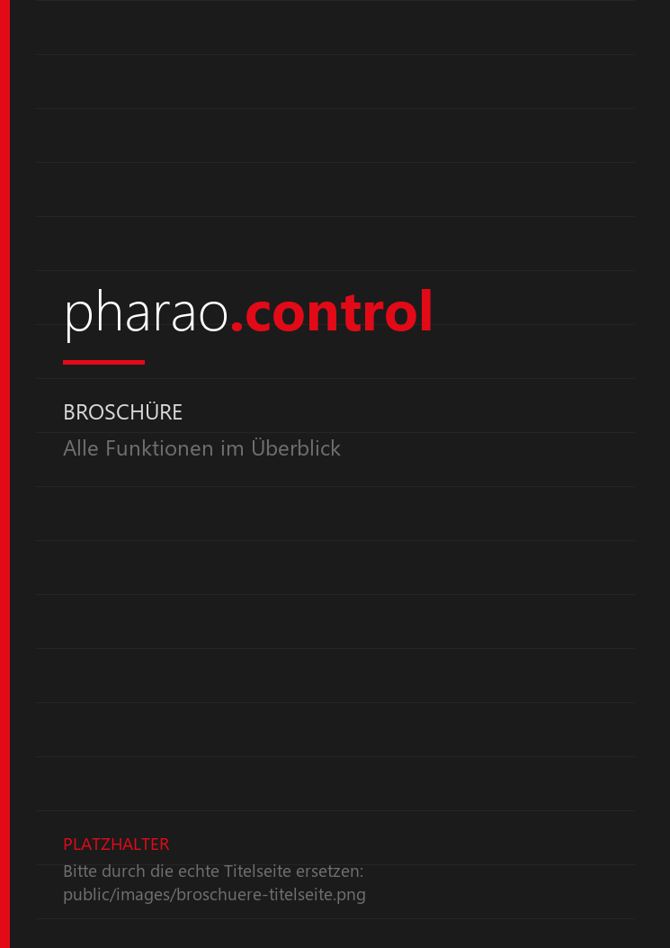 Broschüren-Titelseite pharao.control